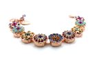 Bracelet By Mariana Woman Floral Turquoise, Fuchsia and Tanzanite Swarovski Crystals - Image 2