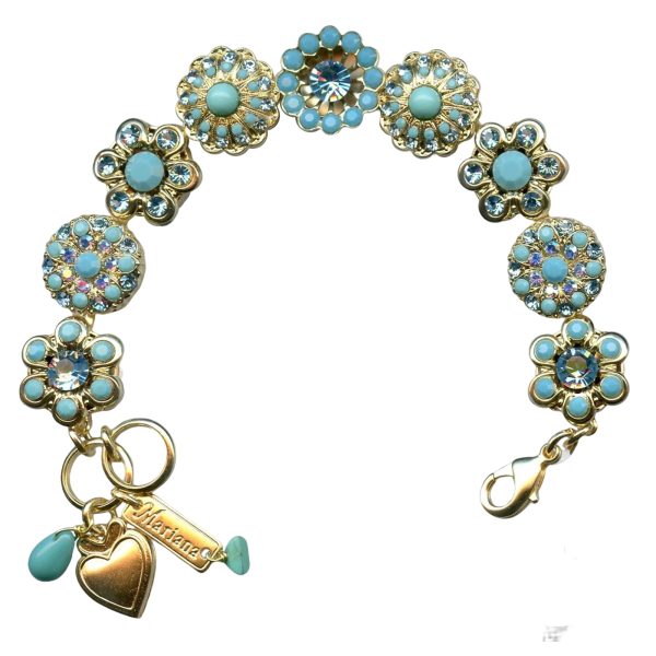 Mariana Bracelet Turq Mineral, Aquamarine, & Iridescent Austrian Crystals My Treasures Coll.