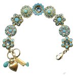 Mariana Bracelet Turq Mineral, Aquamarine, & Iridescent Austrian Crystals My Treasures Coll. - Image 2