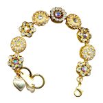 Bracelet By Mariana Woman Floral Pearl Mineral and Vitrail Light Swarovski Crystals - Image 3