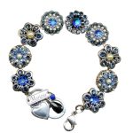 Mariana Bracelet Floral Pearl Mineral, Ocean Delite, & Montana Blue Austrian Crystals My Treasures Coll. - Image 3