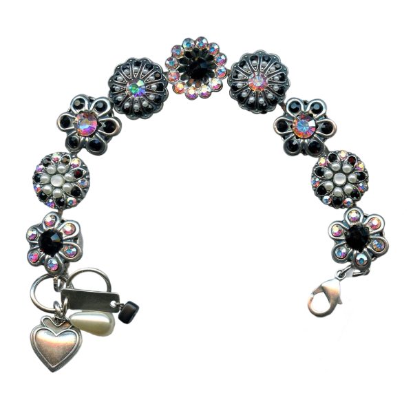 Mariana Bracelet Glamorous Pearl Mineral, Jet, & AB Austrian Crystals Peace Nirvana Coll.