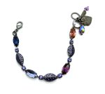 Bracelet By Mariana Woman Beautiful Purples and Capri Blue Swarovski Crystals
