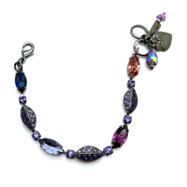 Bracelet By Mariana Woman Beautiful Purples and Capri Blue Swarovski Crystals