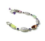 Bracelet By Mariana Woman Beautiful Violet and Apple Green Swarovski Crystals - Image 3