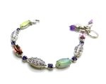 Bracelet By Mariana Woman Beautiful Violet and Apple Green Swarovski Crystals - Image 2