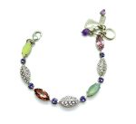 Bracelet By Mariana Woman Beautiful Violet and Apple Green Swarovski Crystals