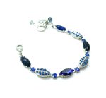 Mariana Bracelet Elegant Blue Goldstone Mineral, & Sapphire Austrian Crystals Sleepytime Tea Time Coll. - Image 3