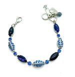 Mariana Bracelet Elegant Blue Goldstone Mineral, & Sapphire Austrian Crystals Sleepytime Tea Time Coll.