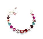 Mariana Bracelet Beautiful Pinks, Amethyst, Siam, Silky Sage Delite, & Pearl Austrian Crystals Take My Breath Away Coll.