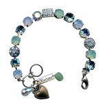 Mariana Bracelet Shimmering AB, Pacific Opal, Aquamarine, & White Opal Austrian Crystals My Treasures Coll.