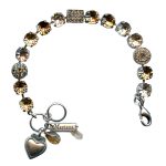 Mariana Bracelet Simply Elegant Silk, Champagne, & Lt Topaz Austrian Crystals Jackie Icons Coll. - Image 3