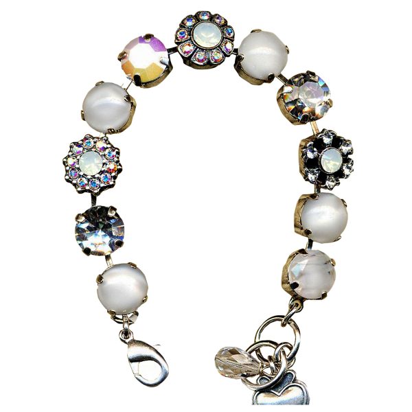 Bracelet By Mariana Woman Glitzy Clear and White Opal Swarovski Crystals