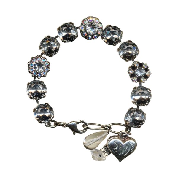 Bracelet By Mariana Woman Faceted Floral Clear and AB Swarovski Crystals