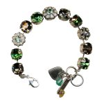 Bracelet By Mariana Woman Fab Morion, Emerald and Opal Swarovski Crystals