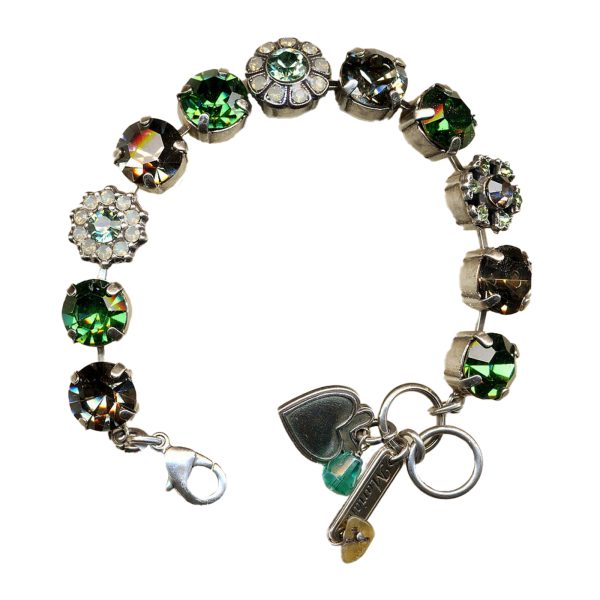 Bracelet By Mariana Woman Fab Morion, Emerald and Opal Swarovski Crystals