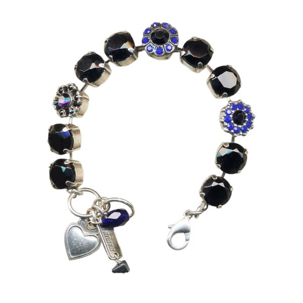 Mariana Bracelet Gorgeous Navy Blue & Jet Black Austrian Crystals My Treasures Coll.