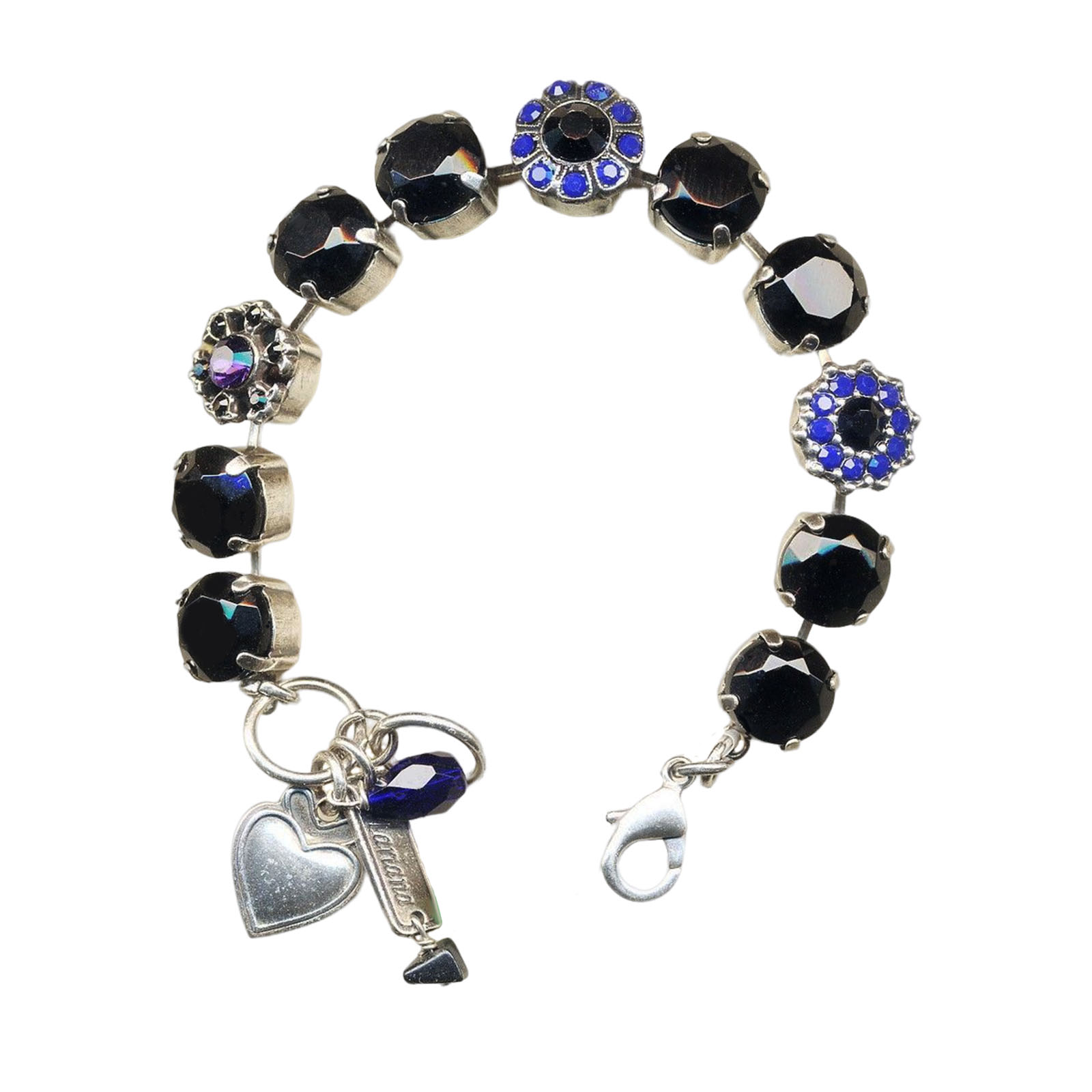 B-4174-005-SP(1) Mariana Bracelet Gorgeous Navy Blue & Jet Black Austrian Crystals My Treasures Coll. - Image 1