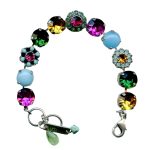 Mariana Bracelet Charming Fuchsia, Turq, Fern Green, & Topaz Austrian Crystals Happy Days Icons Coll.