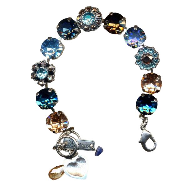 Mariana Bracelet Gorgeous Sapphire, Lt Turq, Lt Topaz, & Aurum Austrian Crystals Twist and Shout Nostalgia Coll.