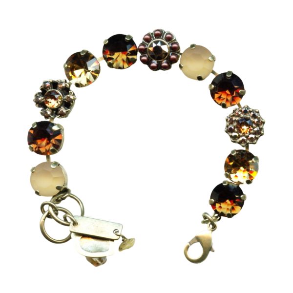 Mariana Bracelet Exquisite Smoked Topaz, Aurum, Sand Opal, & Topaz Austrian Crystals Dancing in the Moonlight Nostalgia Coll.