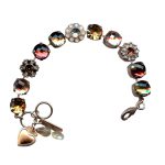Mariana Bracelet Faceted Indian Pink, Topaz, Champagne, Silk, & Smoked Topaz Austrian Crystals Kate Icons Coll. - Image 3