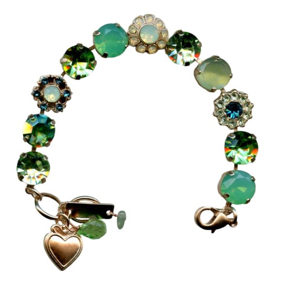 Mariana Bracelet Simply Elegant Pacific Opal, Peridot, Capri Blue, & White Opal Austrian Crystals Grace Icons Coll.