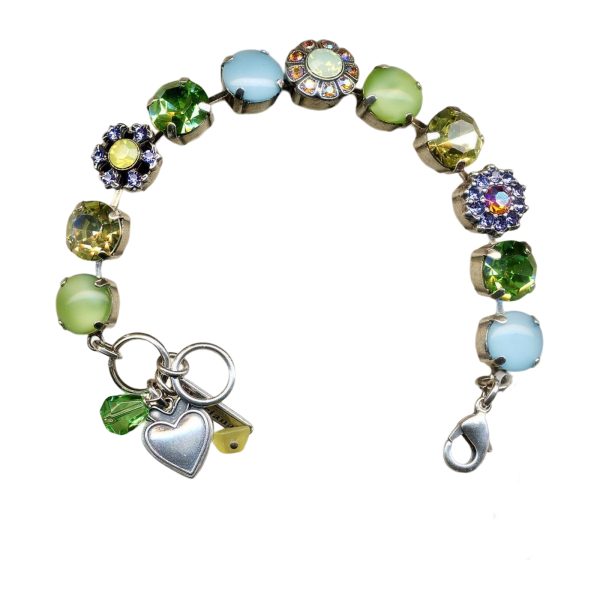Mariana Bracelet Floral in Green Opal, Peridot, Blue Opal, Jonquil, Tanzanite, White Opal & AB Austrian Crystals My Treasures Coll.