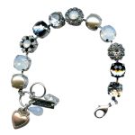 Mariana Bracelet Timeless Pearl, Black Diamond, Clear, & White Opal Austrian Crystals Marilyn Icons Coll.