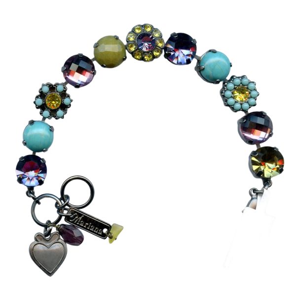 Mariana Bracelet Luxurious Turquoise, Purple, & Jonquil Austrian Crystals Happiness Inspiration Coll.