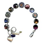 Mariana Bracelet Sophisticated Amethyst, Tanzanite, Colorado Topaz, AB, & Peach Austrian Crystals Faith Inspiration Coll. - Image 2