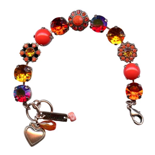 Mariana Bracelet Fashionable Coral, Orange, Red, & Topaz Austrian Crystals Strength Inspiration Coll.