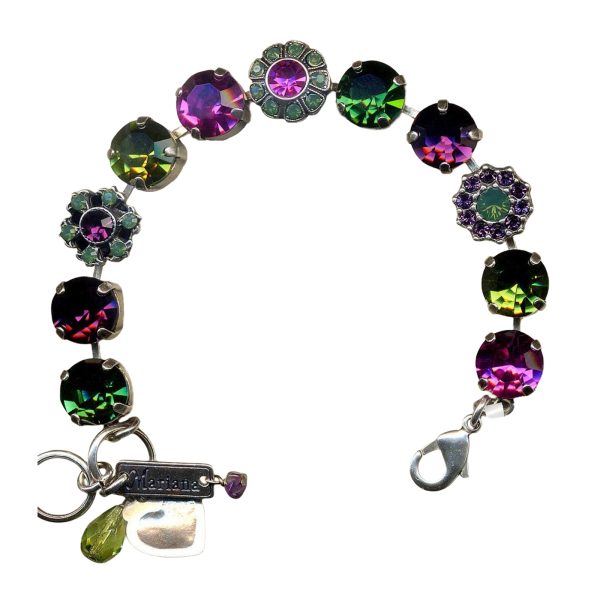 Mariana Bracelet Elegant Amethyst, Emerald, Olivine, & Pacific Opal Austrian Crystals My Treasures Coll.