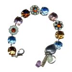 Mariana Bracelet Charming Topaz, Lt Sapphire, Pacific Opal, Orange, & Violet Austrian Crystals My Treasures Coll.