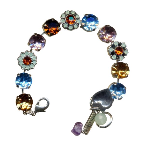 Mariana Bracelet Charming Topaz, Lt Sapphire, Pacific Opal, Orange, & Violet Austrian Crystals My Treasures Coll.