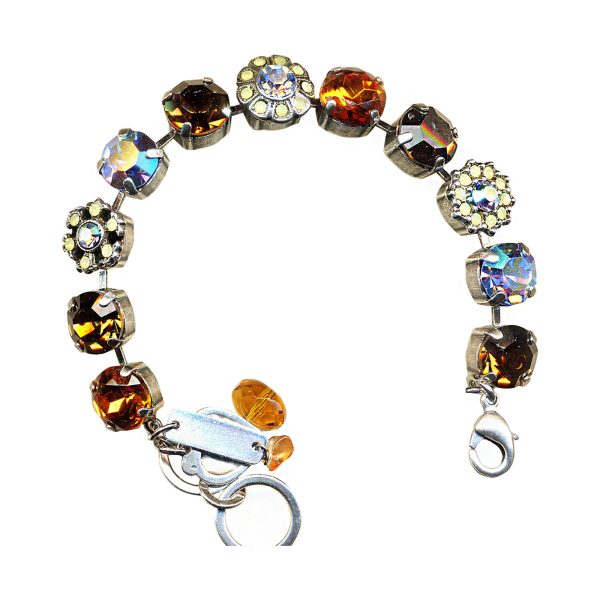 Mariana Bracelet Shimmering Metallic Blue, Orange, Yellow & Yellow Opal Austrian Crystals My Treasures Coll.