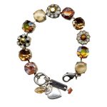 Bracelet By Mariana Woman Amber and Marbled Stones Swarovski Crystals - Image 3