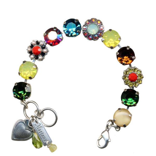Bracelet By Mariana Woman Fancy Yellow Opal and Emerald Swarovski Crystals
