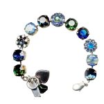 Mariana Bracelet Exquisite Royal Blue, Caribbean Blue Opal, Emerald, White Opal, & Marbled Stone Austrian Crystals Mediterranean Blue Dancing the Night Away Coll.