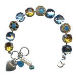 Mariana Bracelet Fab Sapphire, Caribbean Blue Opal, & Topaz Austrian Crystals My Treasures Coll. - Image 3