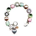Mariana Bracelet Lovely Sea-foam Green, Pacific Opal, Rose Opal, Peridot, Whisper Pink & Pink Pearl Austrian Crystals Morning Glory East Meets West Coll.