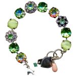 Mariana Bracelet Adorable Chrysolite Opal, Peridot, Vitrail Medium, Lavender & Pink Coral Austrian Crystals My Treasures Coll. - Image 3