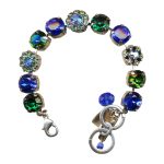 Bracelet By Mariana Woman Shimmering Capri Blue and Emerald Swarovski Crystals - Image 3