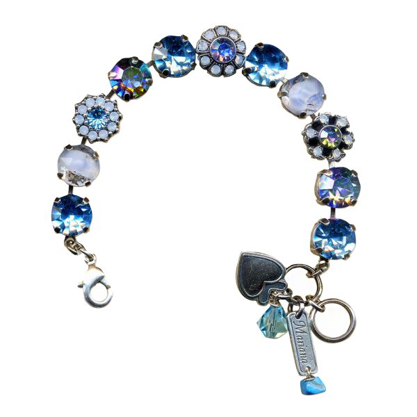 Bracelet By Mariana Woman Metallic Blue and Aquamarine Swarovski Crystals