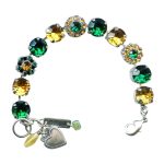 Bracelet By Mariana My Treasures Coll. Elegant Emerald and Topaz Swarovski Crystals - Image 3