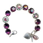 Bracelet By Mariana Woman Luxurious Amethyst and Rose Swarovski Crystals - Image 2
