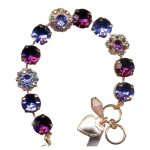 Mariana Bracelet Charming Amethyst, Tanzanite, & AB Austrian Crystals My Treasures Coll.