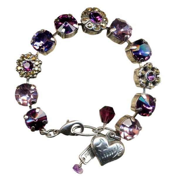 Mariana Bracelet Beautiful Vintage Rose, Burgundy, Amethyst, & Aurum Austrian Crystals My Treasures Coll.