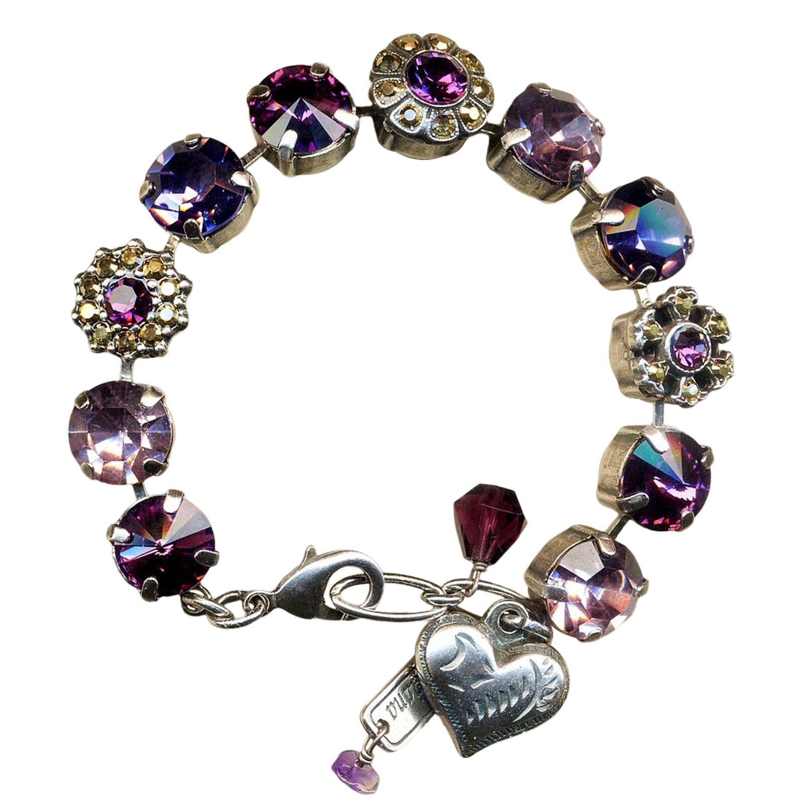 B-4174-20460-SP(1) Mariana Bracelet Beautiful Vintage Rose, Burgundy, Amethyst, & Aurum Austrian Crystals My Treasures Coll. - Image 1