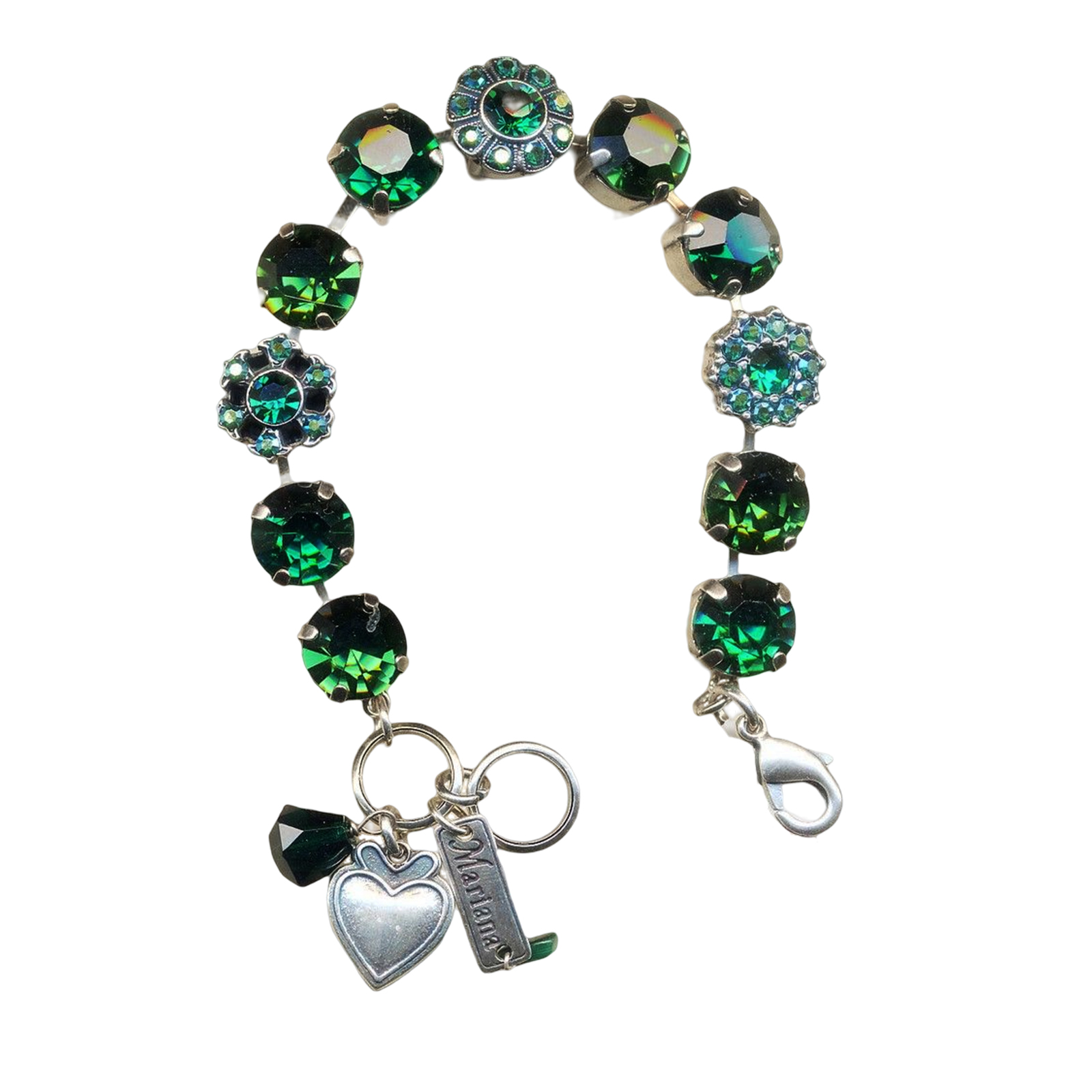 B-4174-205-SP(1) Mariana Bracelet Fab Emerald & AB Austrian Crystals My Treasures Coll. - Image 1